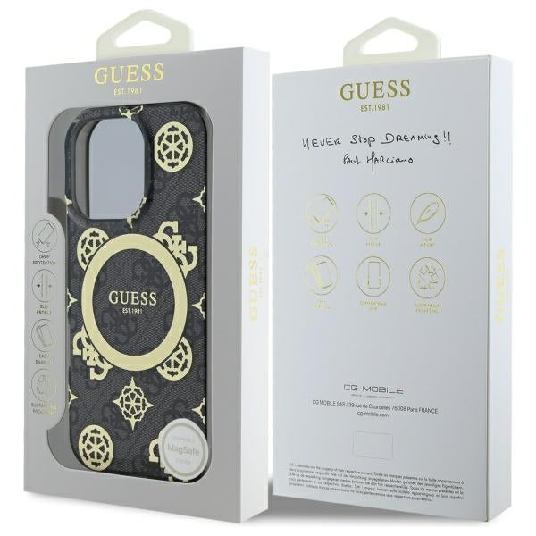 Guess MagSafe dėklas iPhone 16 Pro – juodas