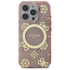 Guess MagSafe dėklas iPhone 16 Pro – rožinis