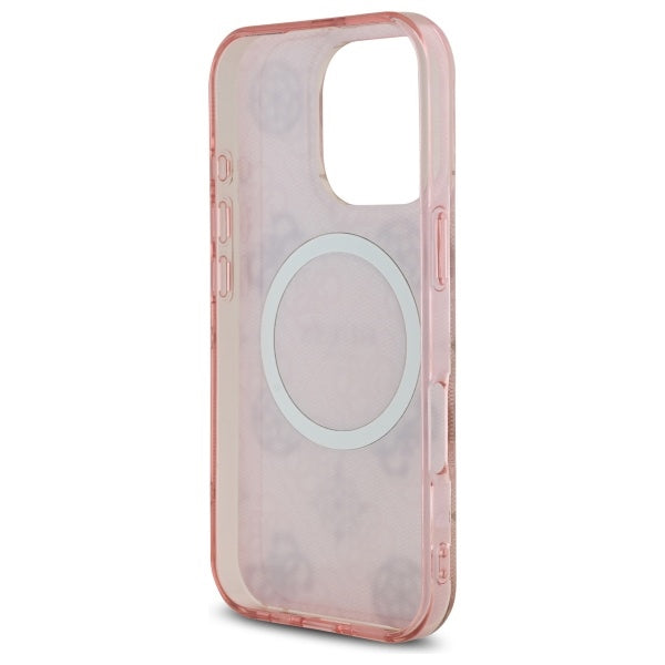 Guess MagSafe dėklas iPhone 16 Pro – rožinis