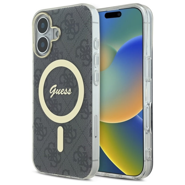 Guess IML 4G MagSafe dėklas iPhone 16 Plus – juodas