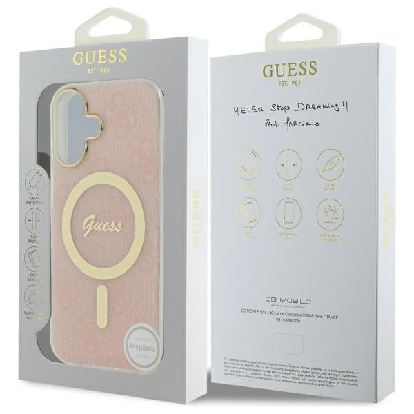 Guess IML 4G MagSafe dėklas iPhone 16 Plus – rožinis