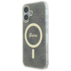 Guess MagSafe dėklas iPhone 16 Plus – rudas
