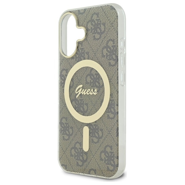 Guess MagSafe dėklas iPhone 16 Plus – rudas