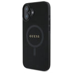 Guess Saffiano MagSafe dėklas iPhone 16 – juodas -- iPhone 16