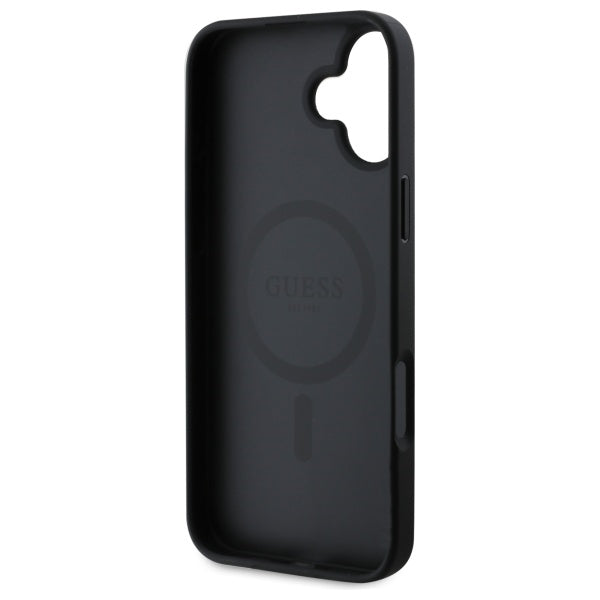 Guess Saffiano MagSafe dėklas iPhone 16 – juodas -- iPhone 16