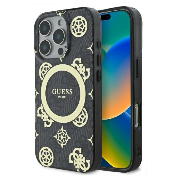 Guess MagSafe dėklas iPhone 16 Pro Max – juodas