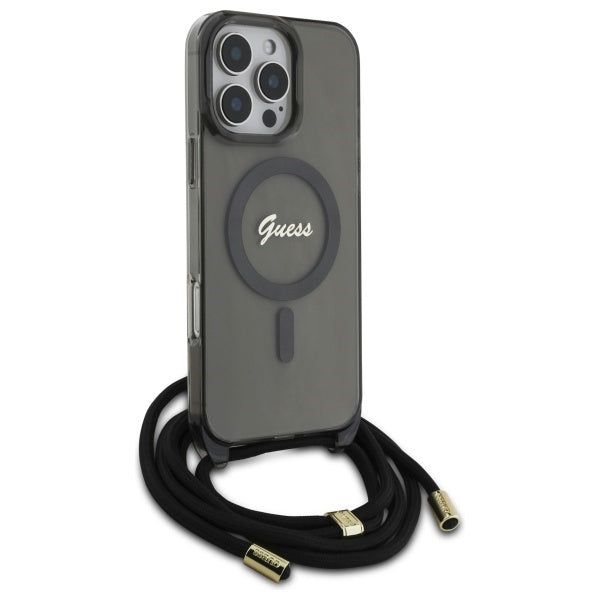 Guess MagSafe dėklas iPhone 16 Pro Max – juodas