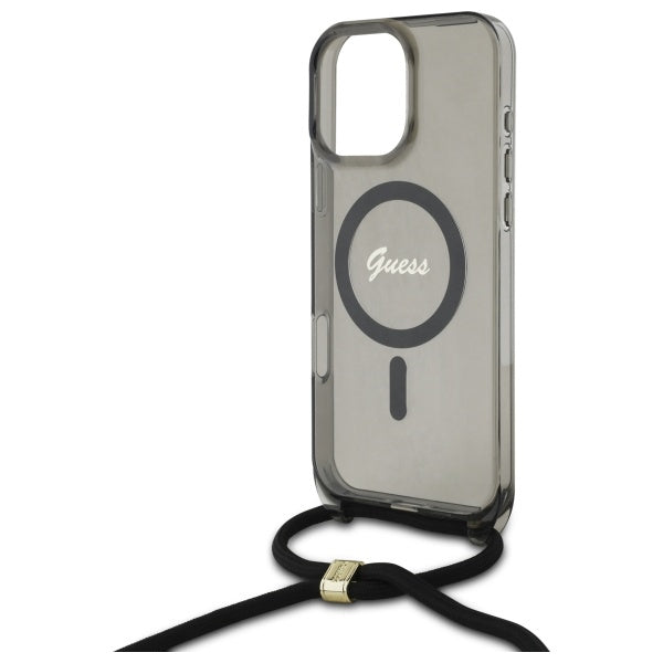 Guess MagSafe dėklas iPhone 16 Pro Max – juodas