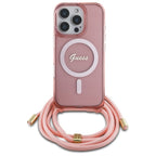 Guess MagSafe dėklas iPhone 16 Pro Max – rožinis