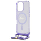 Guess Crossbody MagSafe dėklas iPhone 16 Pro Max – violetinis