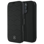 Mercedes-Benz Waves Leather dėklas iPhone 16 Pro Max – juodas