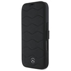 Mercedes-Benz Waves Leather dėklas iPhone 16 Pro Max – juodas