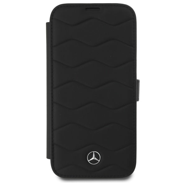 Mercedes-Benz Waves Leather dėklas iPhone 16 Pro Max – juodas
