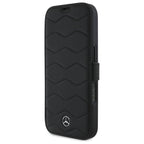 Mercedes-Benz Waves Leather dėklas iPhone 16 Pro Max – juodas