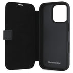 Mercedes-Benz Waves Leather dėklas iPhone 16 Pro Max – juodas
