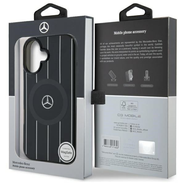 Mercedes-Benz MagSafe dėklas iPhone 16 – juodas