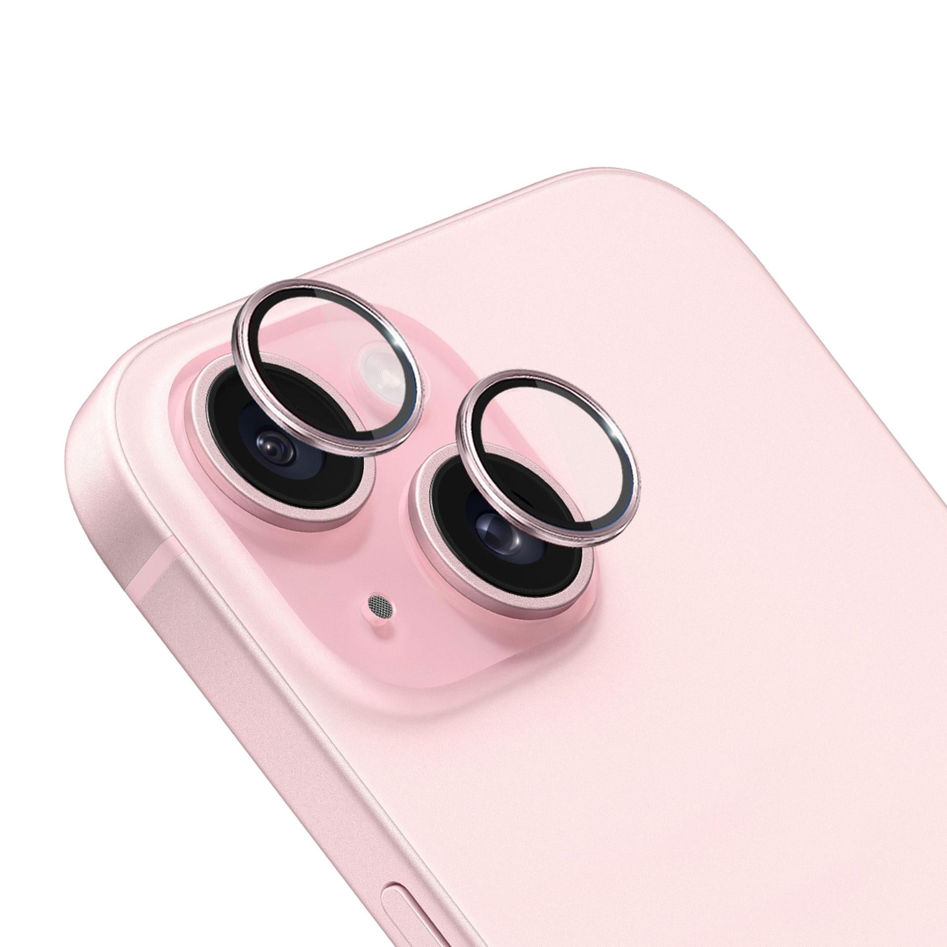 Kameros dangtelis 3mk Lens Protection Pro Pink, skirtas iPhone 15