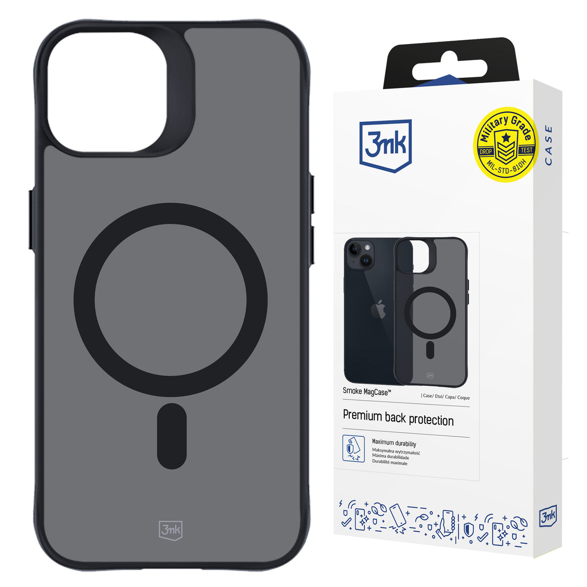 3mk Smoke MagCase with MagSafe for iPhone 14 Plus - Pusiau skaidri -- iPhone 14 Plus