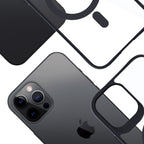 3mk Satin Armor MagCase su MagSafe skirtas iPhone 12 Pro Max - skaidrus su juodu rėmu -- iPhone 12 Pro Max