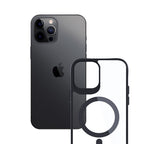 3mk Satin Armor MagCase su MagSafe skirtas iPhone 12 Pro Max - skaidrus su juodu rėmu -- iPhone 12 Pro Max