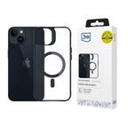 3mk Satin Armor MagCase su MagSafe, skirtas iPhone 13/14 – skaidrus su juodu rėmeliu
