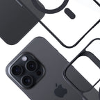 3mk Satin Armor MagCase su MagSafe, skirtas iPhone 14 Pro Max – skaidrus su juodu rėmeliu
