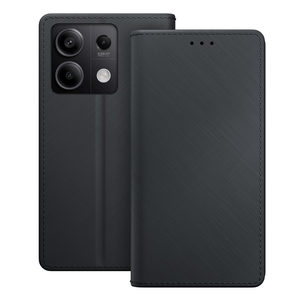 3mk piniginės dėklas su atvartu, skirtas Xiaomi Redmi Note 13 Pro 5G – juodas