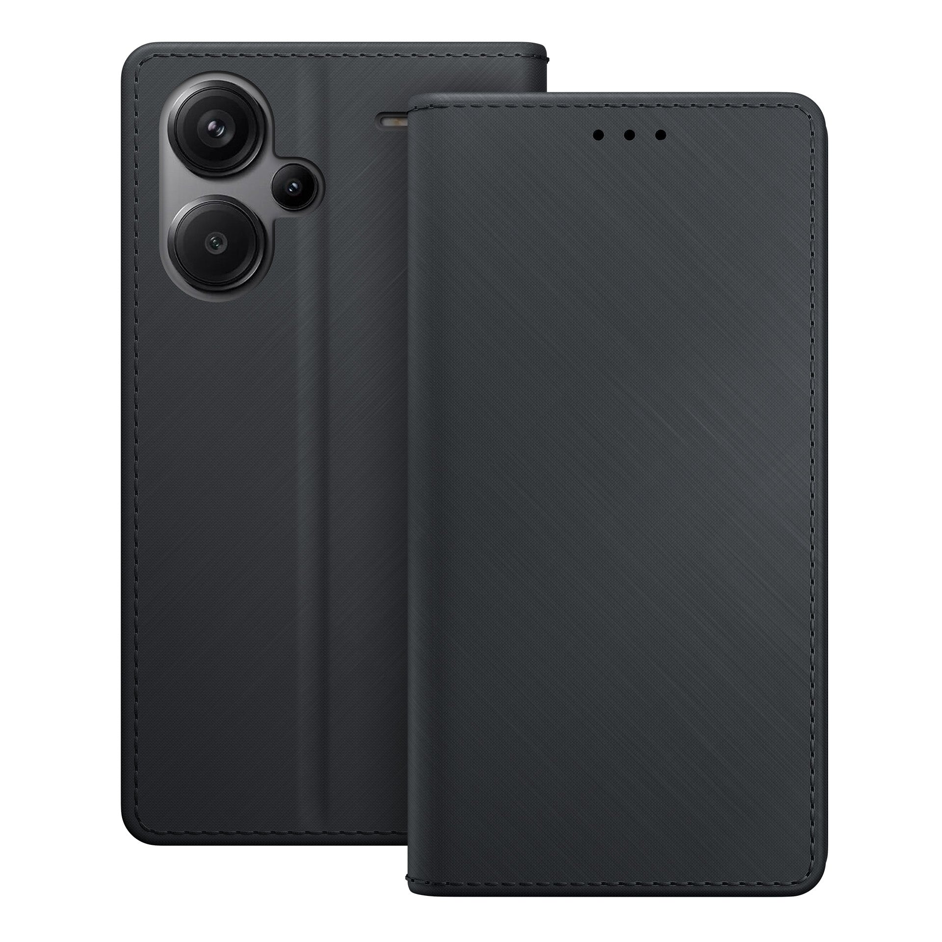 3mk piniginės dėklas su atvartu, skirtas Xiaomi Redmi Note 13 Pro+ – juodas -- Xiaomi Redmi Note 13 Pro+