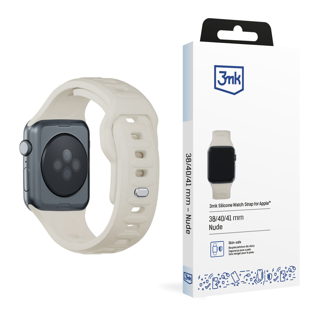 3mk Silicone Watch Strap Apple Watch 38/40/41 mm – baltas -- Apple Watch 38/40/41mm