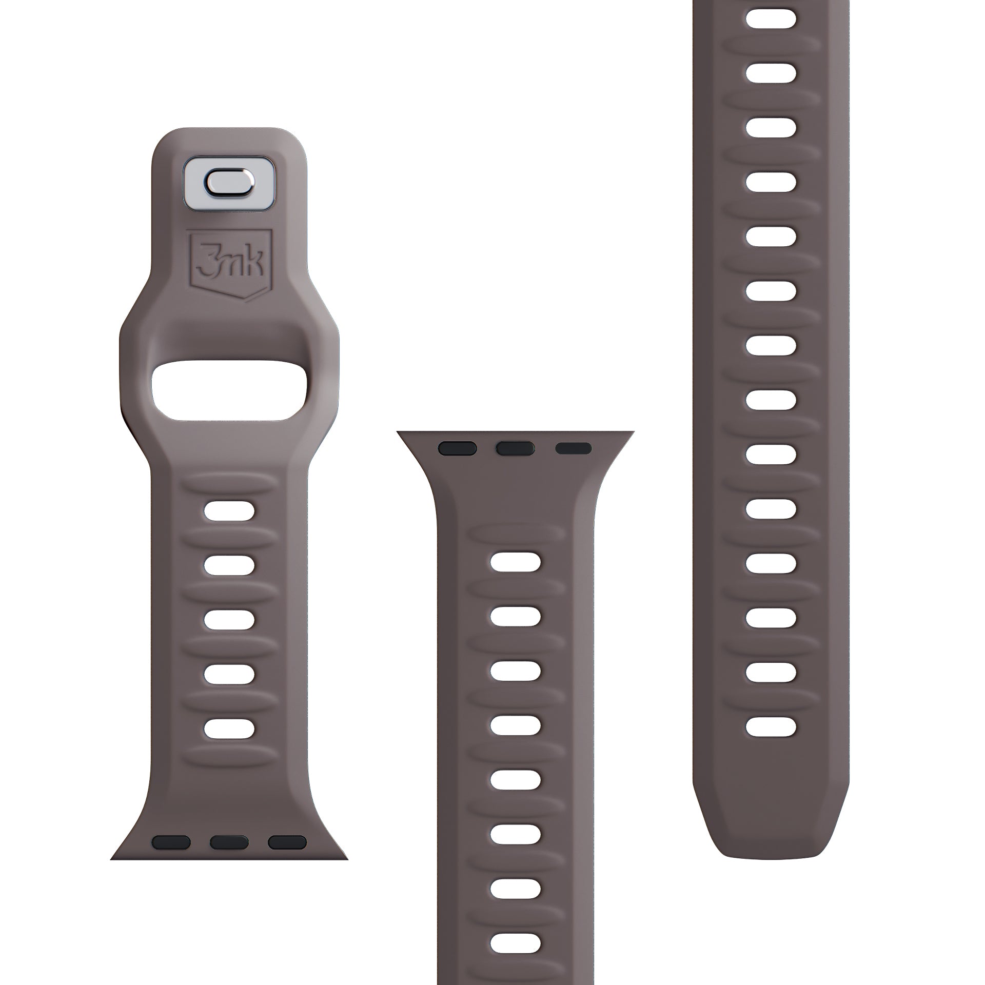 3mk silikoninis laikrodžio dirželis, skirtas Apple Watch 38/40/41 mm – tamsiai pilkas