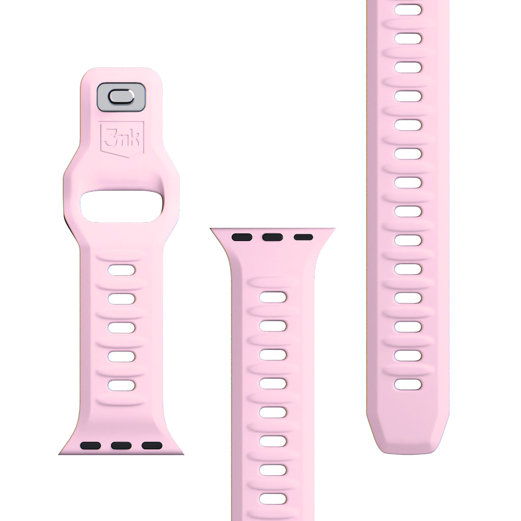 3mk silikoninis laikrodžio dirželis, skirtas Apple Watch 42/44/45/49 mm – rožinė