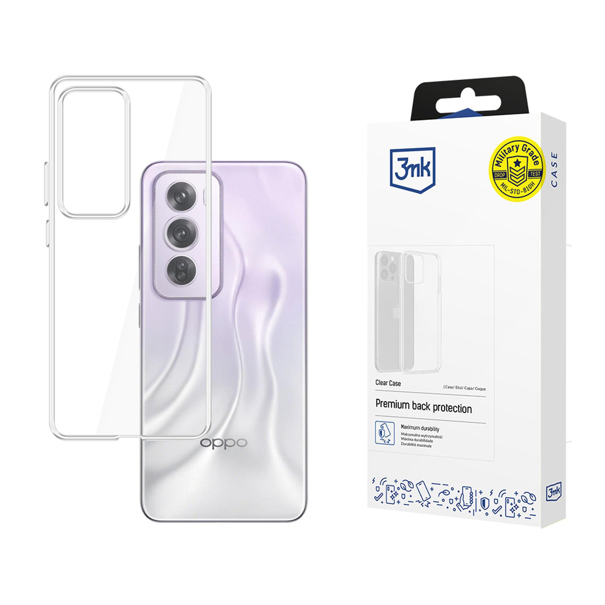 3mk skaidrus dėklas, skirtas Oppo Reno 12 Pro - skaidrus -- Oppo Reno 12 Pro