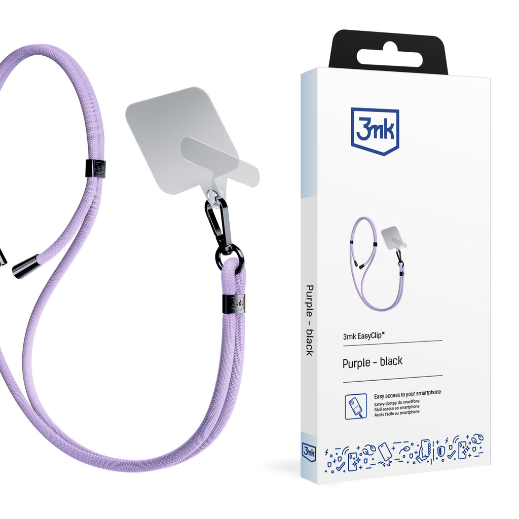 Smartphone Lanyard 3mk EasyClip – violetinė -- Cell phone cases and covers