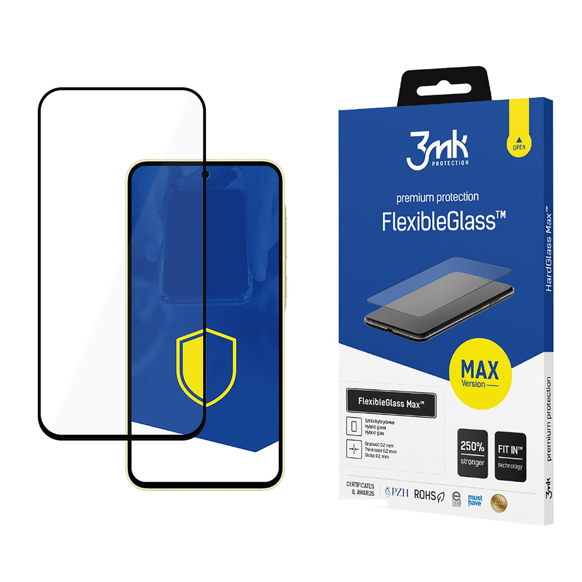 Grūdintas stiklas 3mk FlexibleGlass Max Black, skirtas Samsung Galaxy A35 5G