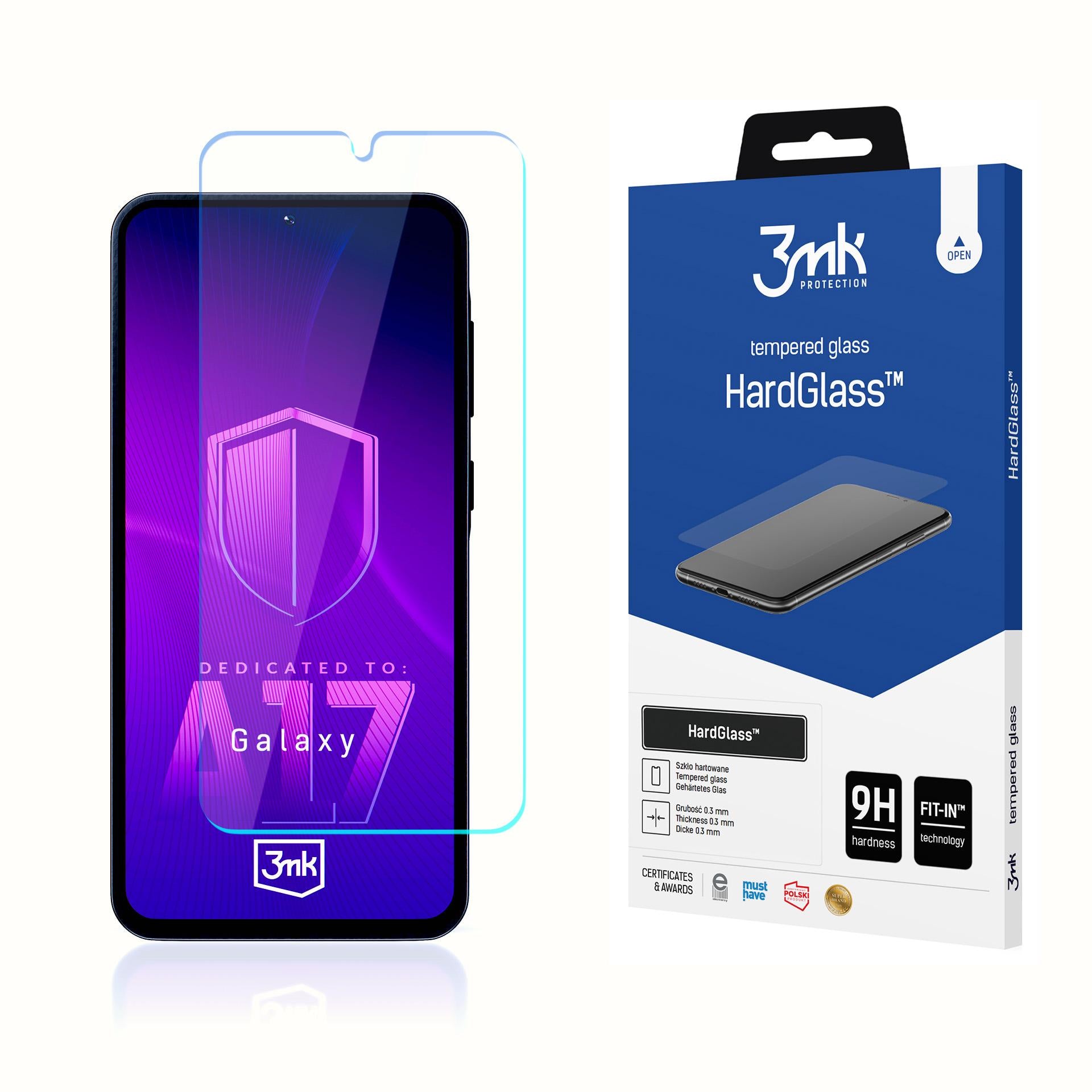 Grūdintas stiklas 3mk HardGlass™, skirtas Samsung Galaxy A16 -- Samsung Galaxy A16