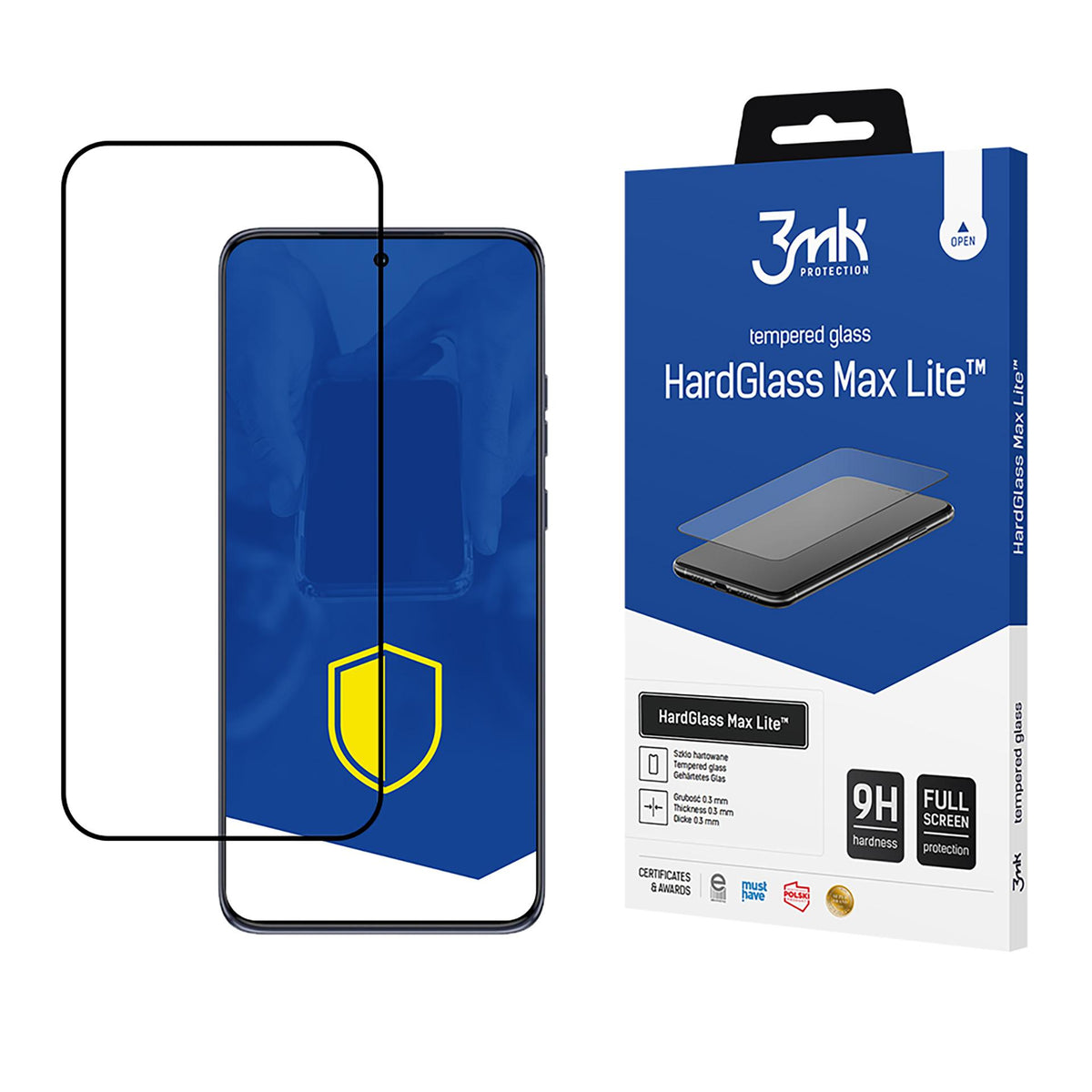 Grūdintas stiklas 3mk HardGlass Max Lite Black, skirtas Motorola Edge 50 Neo -- Motorola Edge 50 Neo
