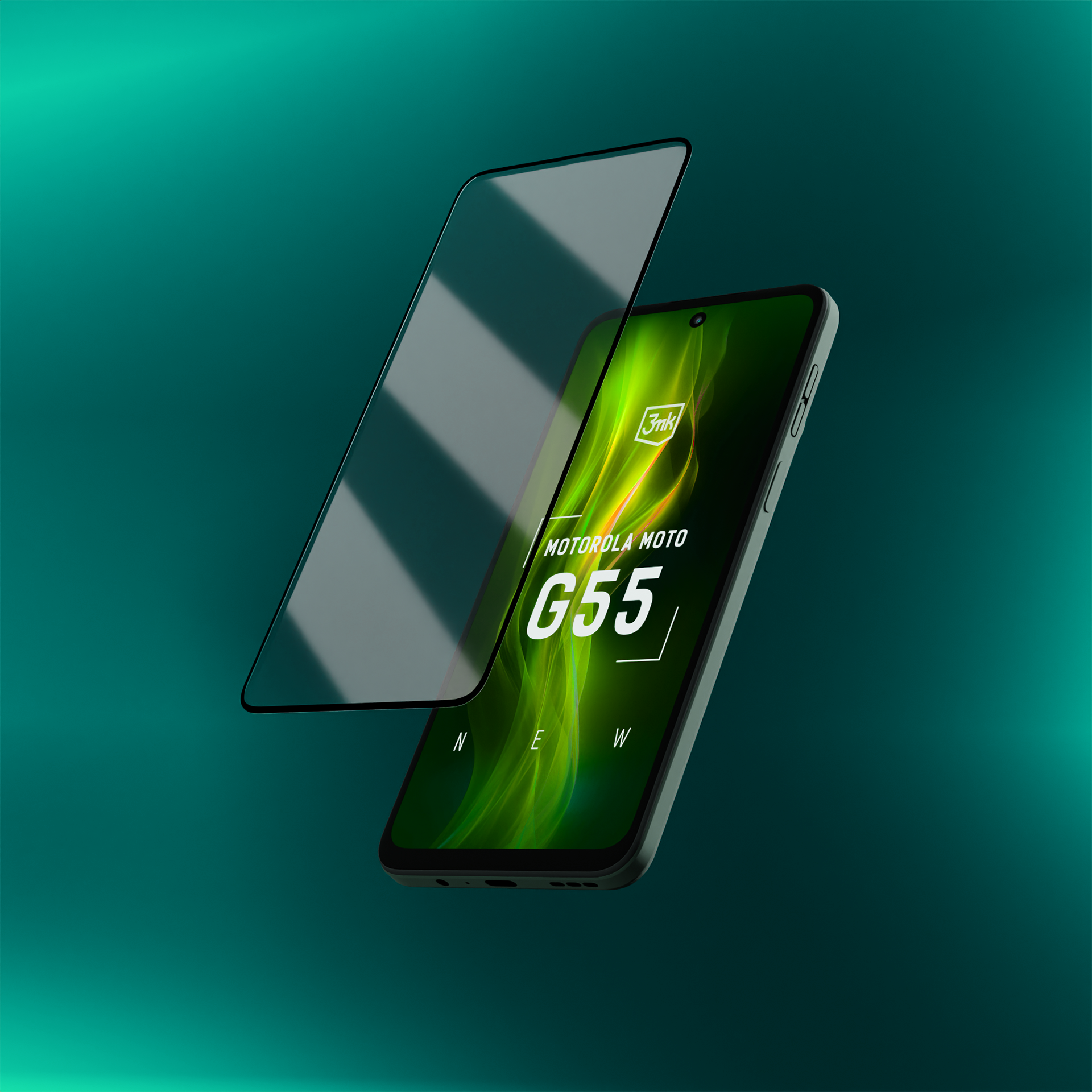 Grūdintas stiklas 3mk HardGlass Max Lite Black, skirtas Motorola Moto G55 5G -- Motorola Moto G55 5G