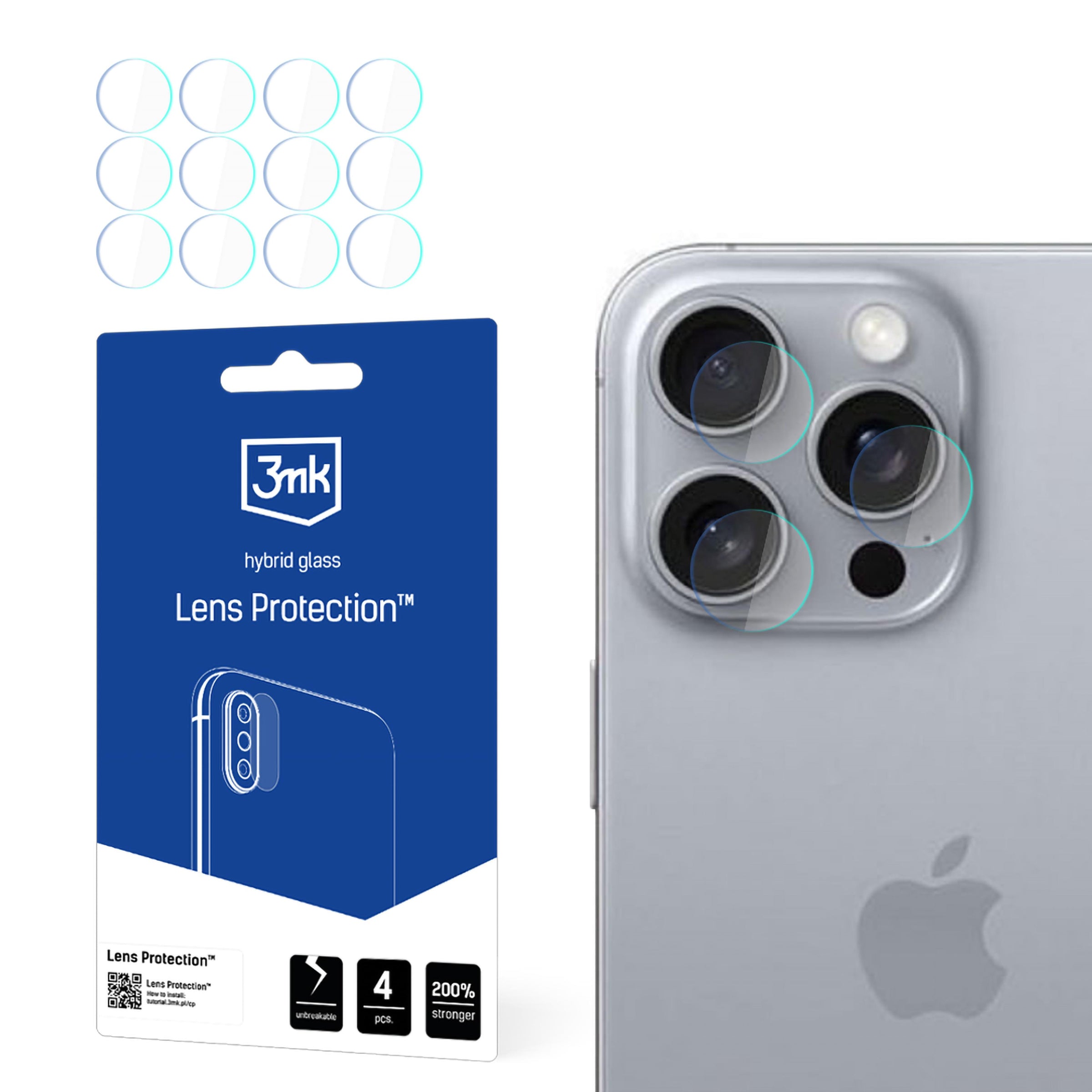 3mk objektyvo apsaugos kameros dangtelis, skirtas iPhone 16 Pro Max