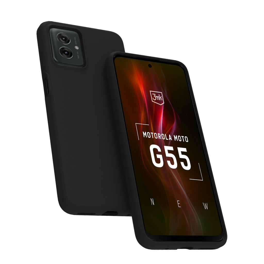 3mk Matt Case, skirtas Motorola Moto G55 5G - juodas -- Motorola Moto G55 5G