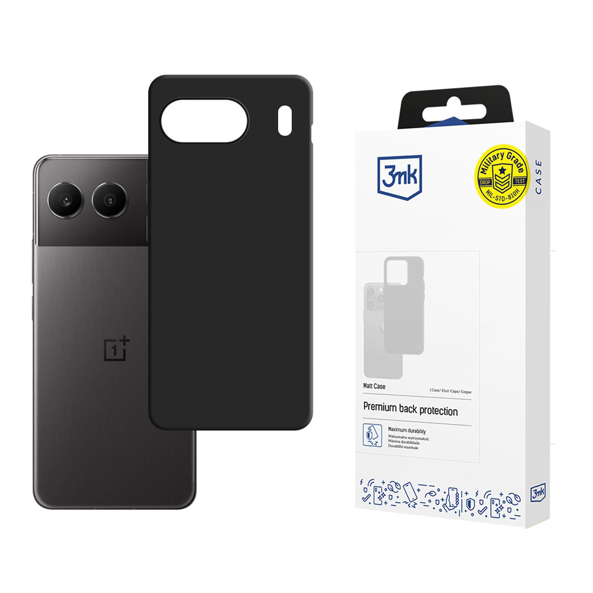 3mk matinis dėklas, skirtas OnePlus Nord 4 – juodas -- OnePlus Nord 4