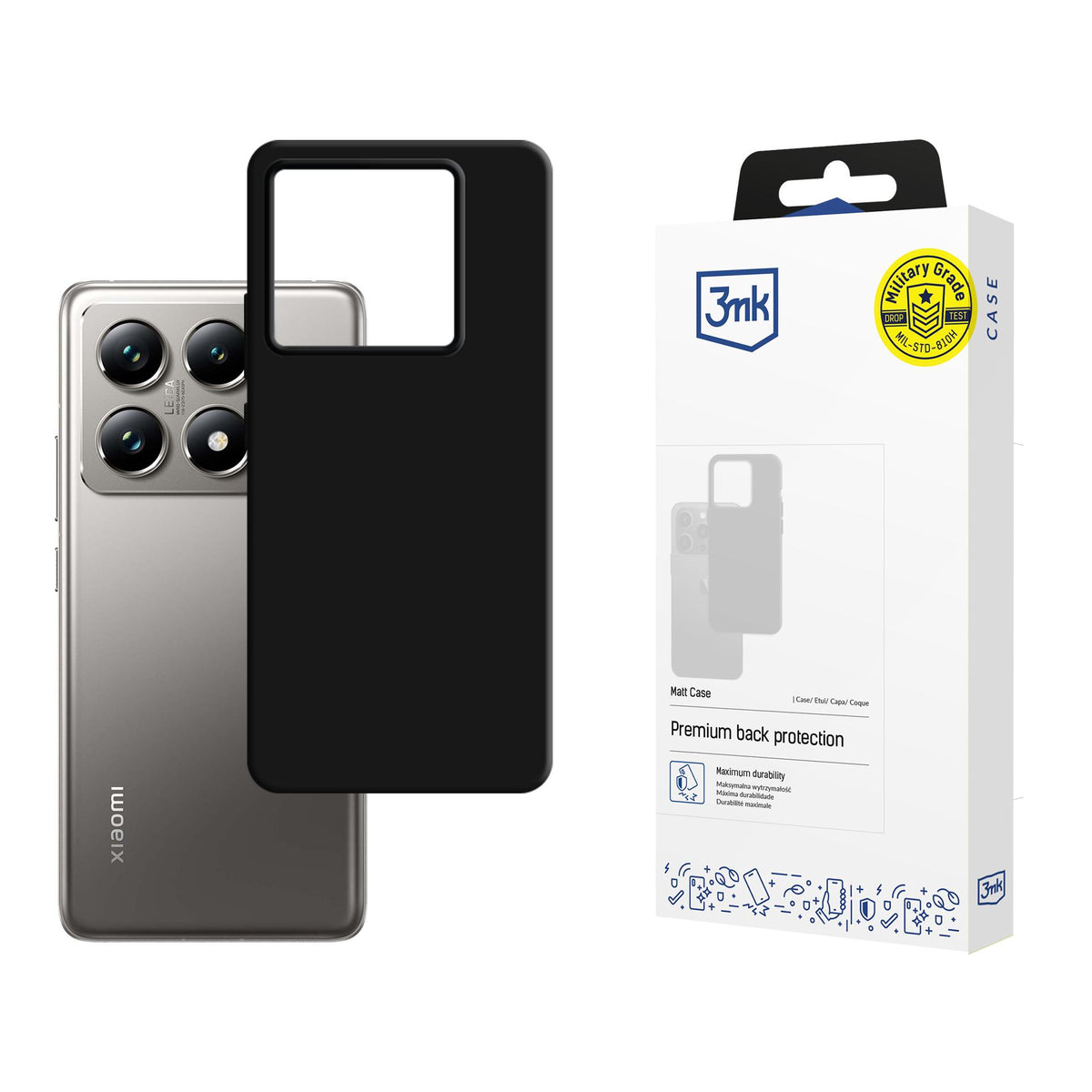 3mk matinis dėklas, skirtas Xiaomi 14T Pro – juodas