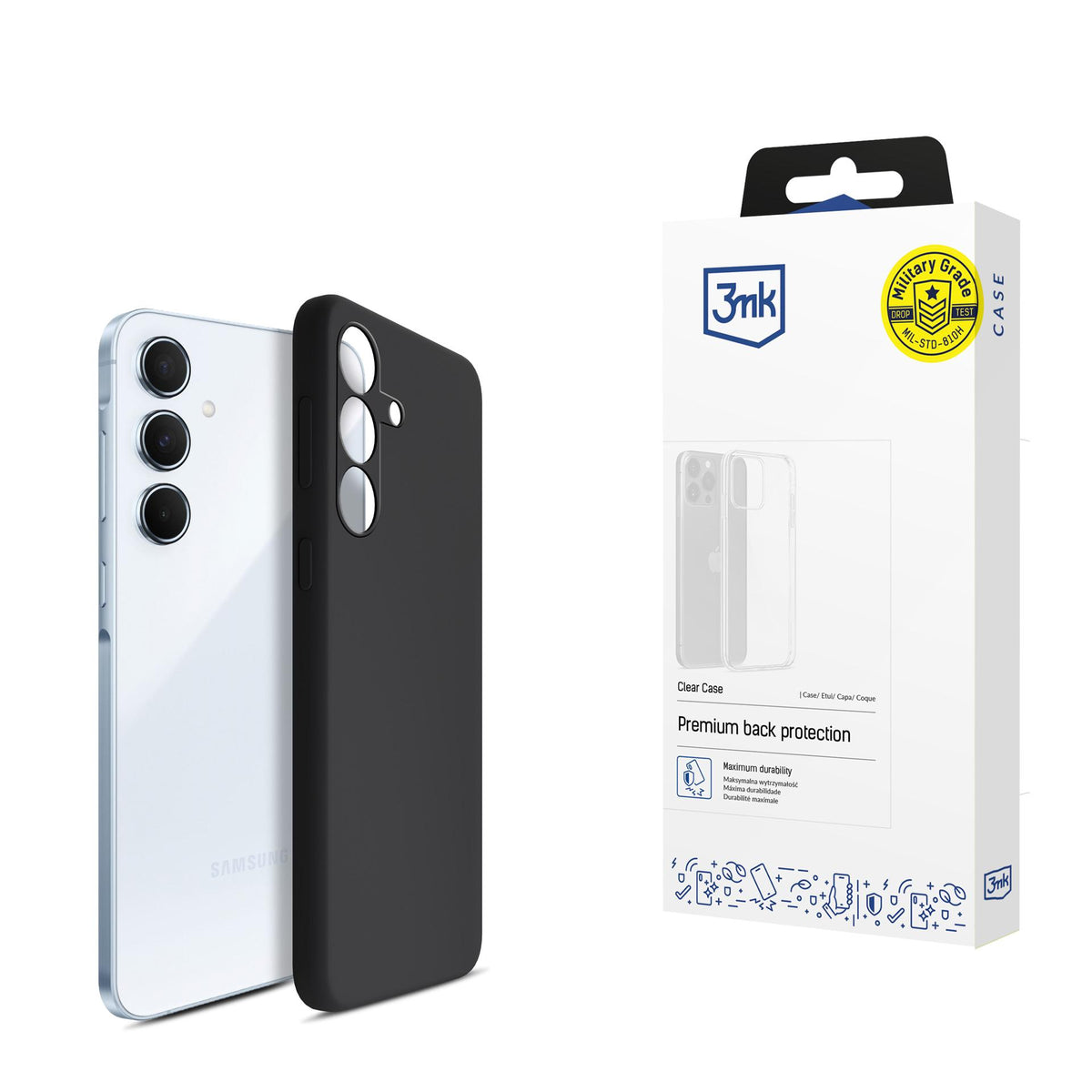 3mk silikoninis dėklas, skirtas Samsung Galaxy A55 5G – juodas