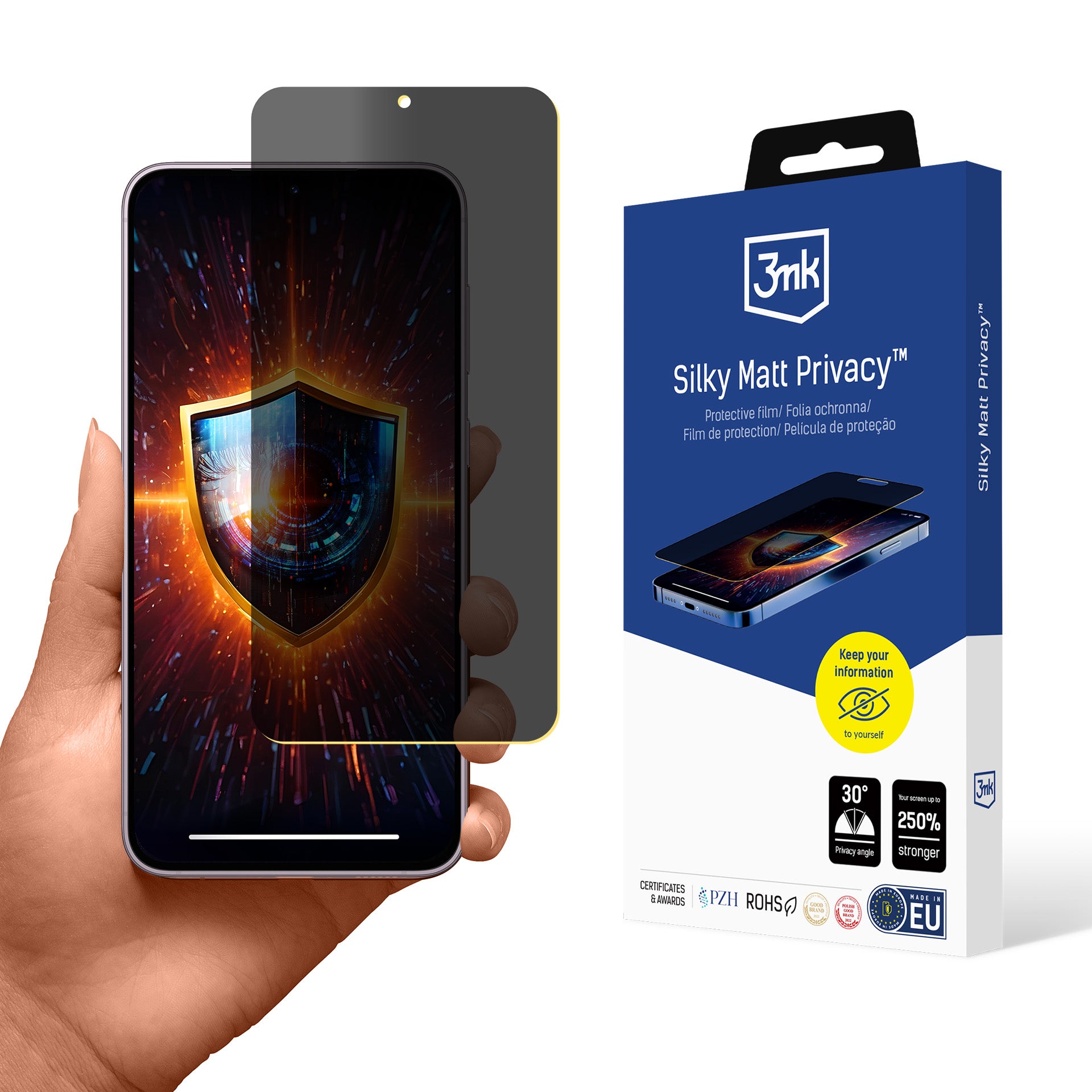 Privatumo plėvelė matinė 3mk Silky Matt Privacy, skirta Samsung Galaxy S23+ -- Samsung Galaxy S23+