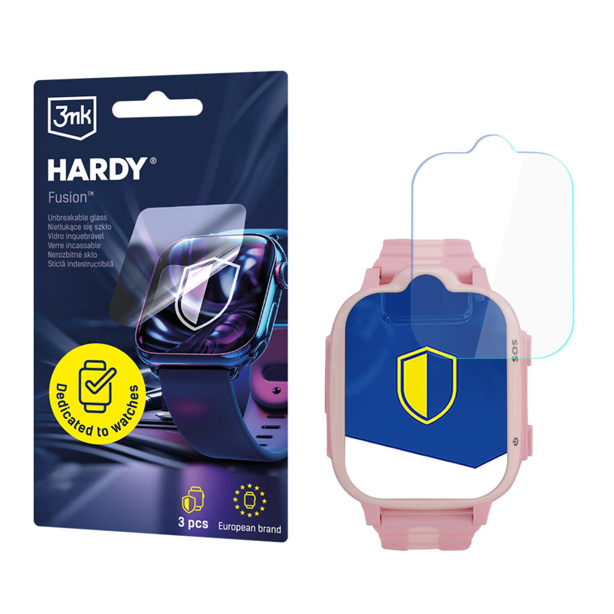 3mk laikrodžio apsauga ARC išmaniojo laikrodžio ekrano apsauginė plėvelė, skirta Garett Kids eSIM 4G -- Watch tempered Glass