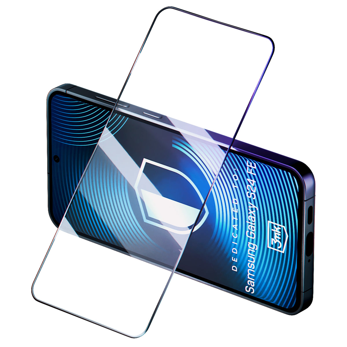 Grūdintas stiklas 3mk HardGlass Max Lite Black, skirtas Samsung Galaxy S24 FE