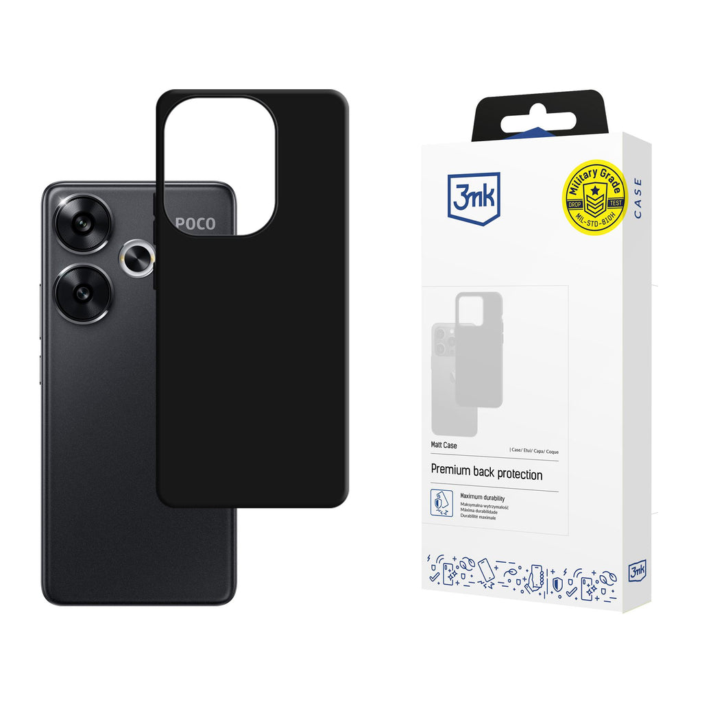 3mk matinis dėklas, skirtas Xiaomi Poco F6 - juodas