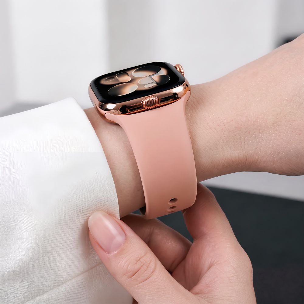 Dirželis Tech-Protect Silicone Apple Watch 8 / 9 / 10 / 11 / 12 / SE / Ultra (44 / 45 / 46 / 49 mm), dulkėtas rožinis --...