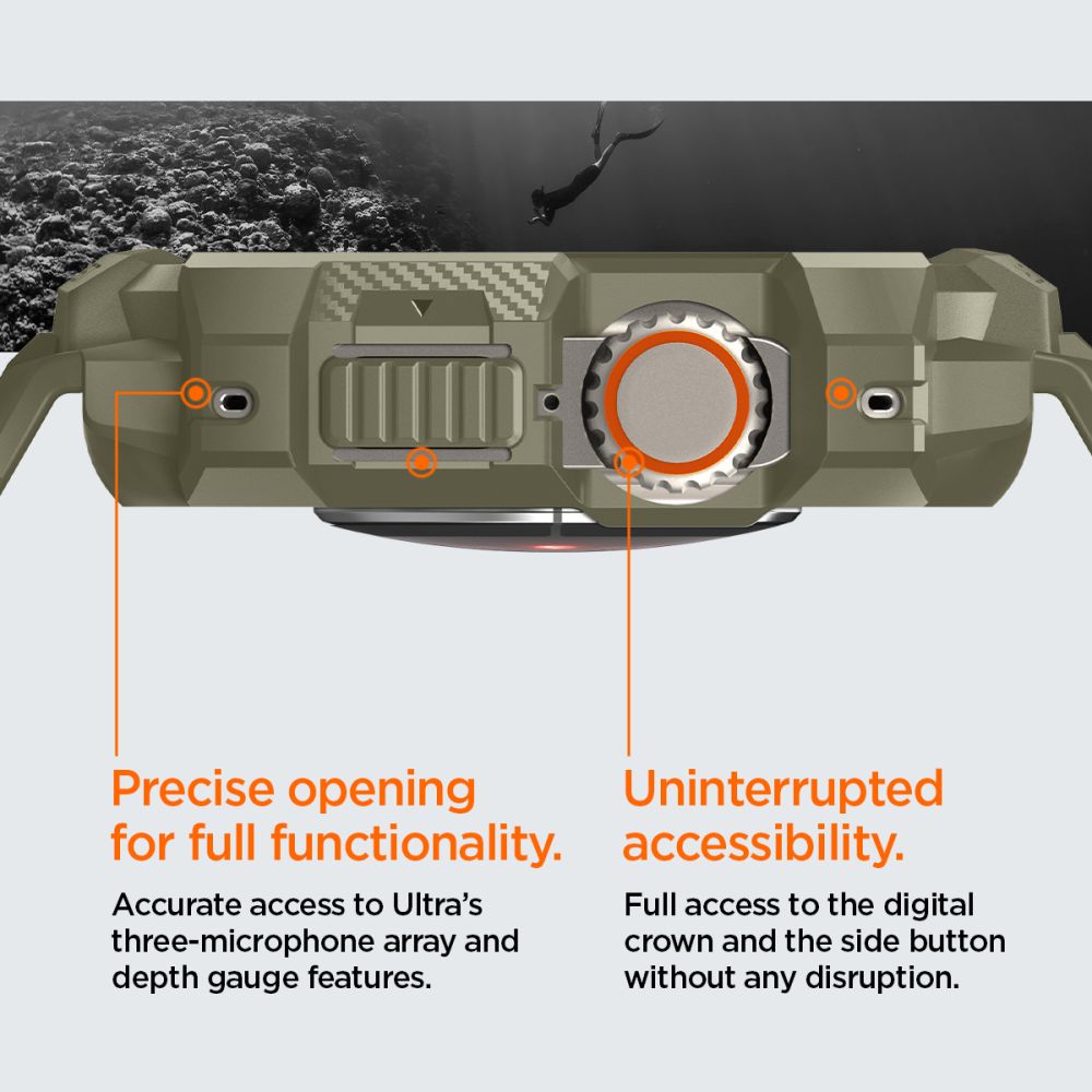 Dirželis Spigen Rugged Armor Pro Apple Watch Ultra 1 / 2 (49 mm), vintažinis chaki -- Apple Watch Ultra (49 mm), Apple...