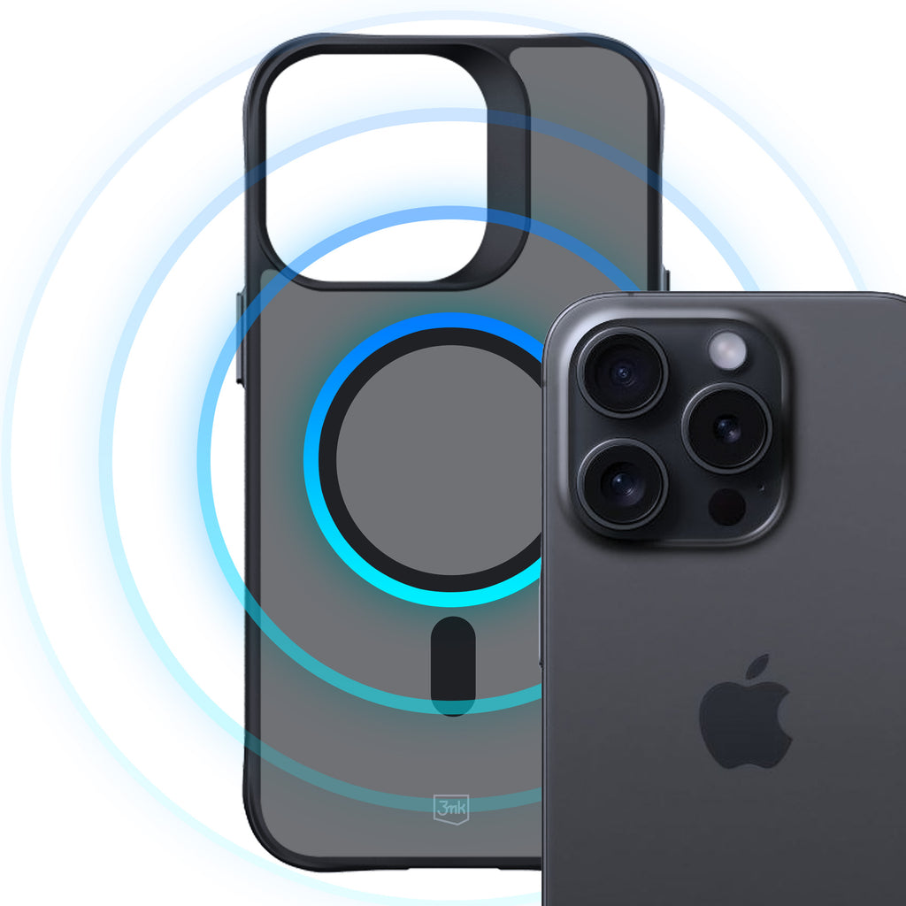 3mk Smoke MagCase su MagSafe, skirtas iPhone 15 Pro – pusiau permatomas