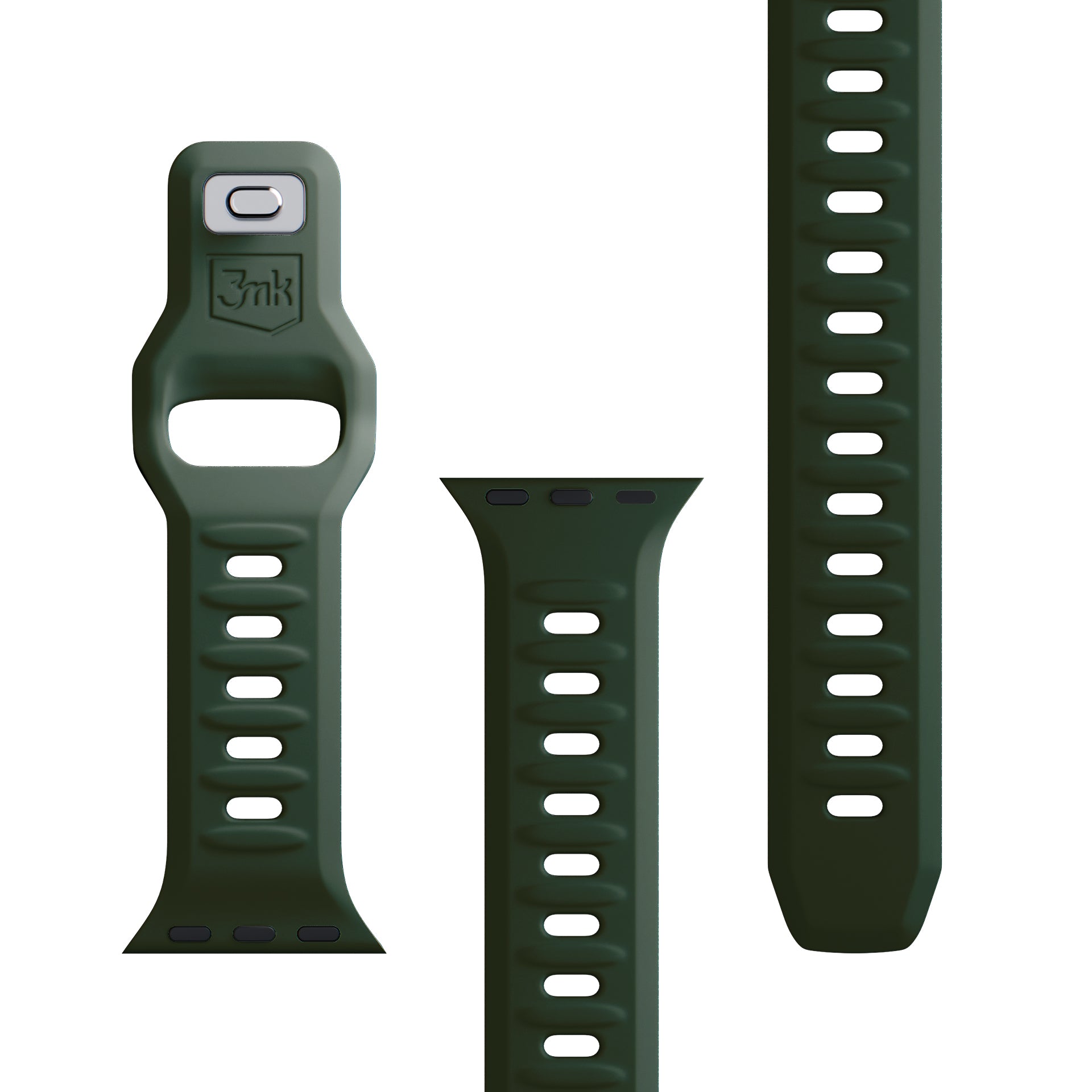 3mk silikoninis laikrodžio dirželis, skirtas Apple Watch 42/44/45/49 mm – žalias